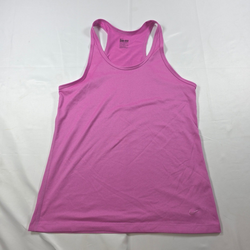 Nike Dri-FIT Womens Racerback Tank Top Pink Scoop Neck Athletic Size Small